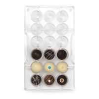 Moule sphère perforé pour chocolat 20 x 12 cm - Decora - 18 cavités