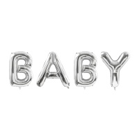 Ballon lettre bébé argenté 262 x 86 cm - PartyDeco