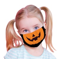 Masque de citrouille hygiénique réutilisable avec 2 filtres 7-12 ans