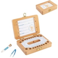 Boîte de protège-dents en bois avec pince à épiler pour la fée des dents