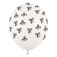 Ballons en latex noir 30cm avec noeuds - 6 unités