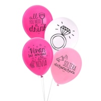 Ballons en latex pour l'enterrement de vie de jeune fille 30 cm - 8 unités