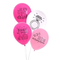 Ballons en latex pour l'enterrement de vie de jeune fille 30 cm - 8 unités