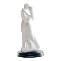 Figurine pour gâteau de mariage baiser en blanc 21 cm - Dekora