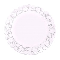 Napperon rond en papier blanc de 38 cm - 5 pcs.