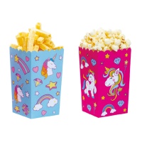 Boîte à pop-corn licorne - 6 pcs.