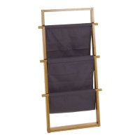 Porte-revues en bambou gris 46 x 4,5 x 90 cm