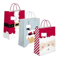 Sac cadeau amusant Père Noël 14 x 11,5 x 6,7 cm - 1 pc.