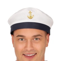 Casquette de marin avec ancre dorée