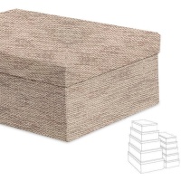 Boîte rectangulaire avec effet de laine naturelle - 15 pcs.