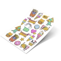 3D Fair Food Stickers - 1 feuille