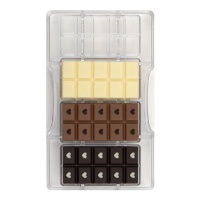 Moule à barres de chocolat de 20 x 12 cm avec coeurs - Decora - 4 cavités