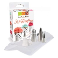 Kit de manchons jetables avec buses en acier et adaptateur - Scrapcooking - 7 pcs.