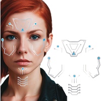 Tatouages temporaires futuristes pour le visage