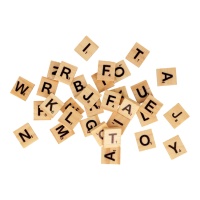 Lettres de Scrabble en bois 2 x 1,8 cm - 100 pcs.