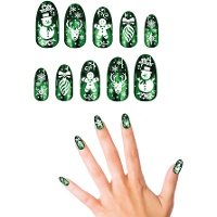 Ongles artificiels verts de Noël