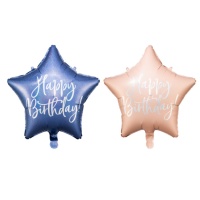 Ballon étoile irisée Happy Birthaday 40 cm - Partydeco