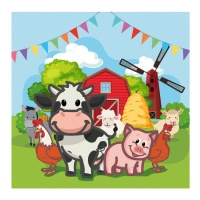 Serviettes de table Happy farm animals 16,5 x 16,5 cm - 30 pcs.