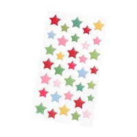Sticker 3D étoiles colorées - 32 pcs.