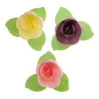 Gaufrettes de fleurs colorées 4 cm - Dekora - 75 unités