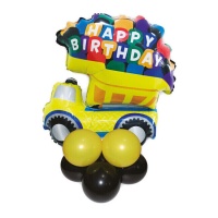 Happy Birthday Truck Balloon Bouquet - 9 pcs.