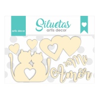 Chipboard my love cats - Artis decor - 6 pièces