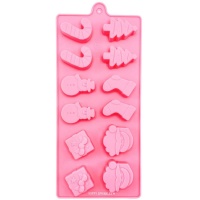 Moule à figurines de Noël en silicone 21 x 10 cm - Happy Sprinkles - 12 cavités