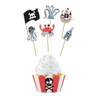 Ensemble de wrappers et de pics de pirate - 6 unités