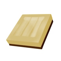 Boîte à chocolat moyenne dorée 14,5 x 14,5 x 3,5 cm - Pastkolor