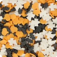 Mélange de paillettes d'Halloween noir, blanc et orange 55 gr