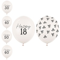 Bon anniversaire Ballons en latex noirs 30 cm - 50 pcs.