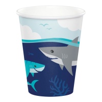 Verres à requin gris 250 ml - 8 pcs.