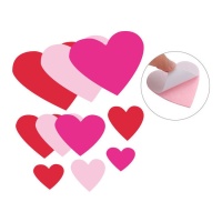 Autocollants en forme de coeur en caoutchouc EVA rouge et rose