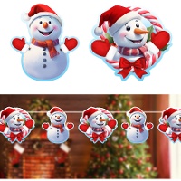 Guirlande de bonhommes de neige de 3 m