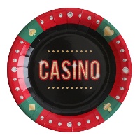 Assiettes de casino pour poker de 22,5 cm - 10 unités