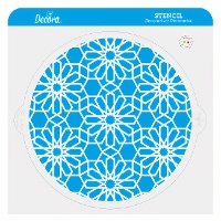 Pochoir de fleurs géométriques 25 cm