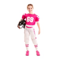 Costume de joueur de football américain rose pour filles