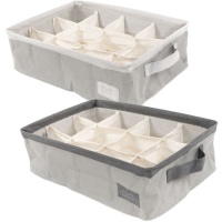 Range-sous-vêtements 39 x 26 x 10 cm gris - 12 compartiments - 1 pc.