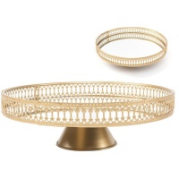 Plateau Miroir Or avec base de 25 cm - DCasa