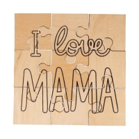 Puzzle en bois I Love Mama 14 x 14 cm - Artemio