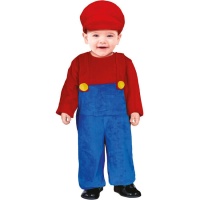 Costume de plombier de jeu vidéo pour bébé