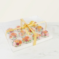 Boîte à cupcakes transparente avec noeud 34 x 27 x 10 cm - PME