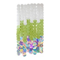 Rideau de 1,70 x 0,80 m avec cercles blancs et verts