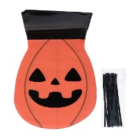 Sachets pour bonbons en forme de citrouille 23 x 15 cm - lot de 15