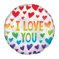 Globe rond irisé multicolore I Love You 45 cm - Anagramme