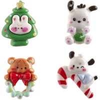 Figurines pour roscón - Chiots de Noël - 3 à 3,5 cm - Dekora - 50 unités