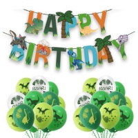 Kit de ballons et guirlandes dinosaures - Monkey Business - 25 pièces