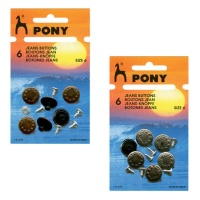 Boutons pour jeans 1,7 cm laurier - Poney - 6 pcs.