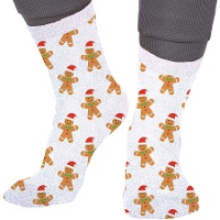 Chaussettes avec motifs de bonhommes en pain d'épices et paillettes - 1 paire
