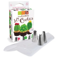 Kit de manchons jetables avec buses en acier cactus - Scrapcooking - 6 pcs.